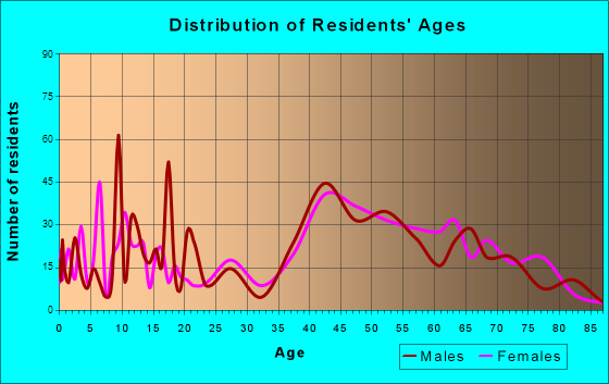 Idyllwild-Pine Cove, California Age and Sex of Residents