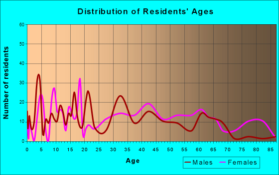 Ninety Six, South Carolina Age and Sex of Residents