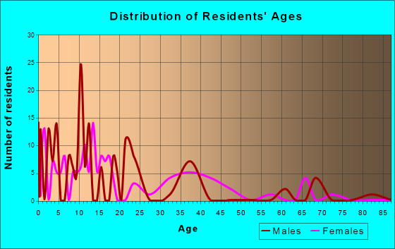 Manderson-White Horse Creek, South Dakota Age and Sex of Residents