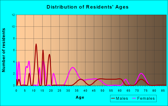 Nisland, South Dakota Age and Sex of Residents