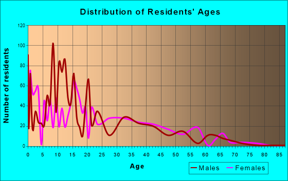 Pine Ridge, South Dakota Age and Sex of Residents
