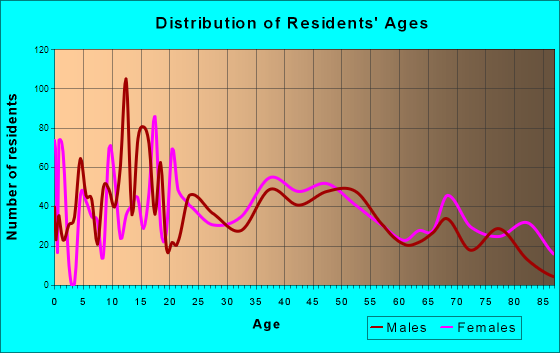 Sturgis, South Dakota Age and Sex of Residents
