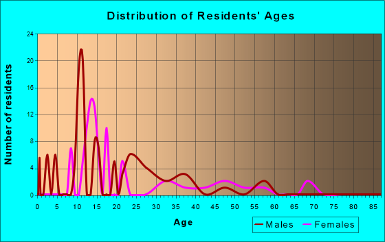 Wounded Knee, South Dakota Age and Sex of Residents