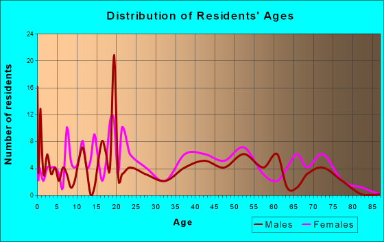 Bethel Springs, Tennessee Age and Sex of Residents