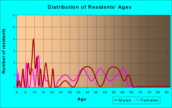 Braden, Tennessee Age and Sex of Residents