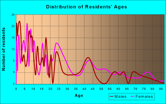 Henning, Tennessee Age and Sex of Residents