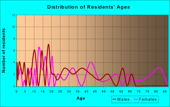 Iron City, Tennessee Age and Sex of Residents