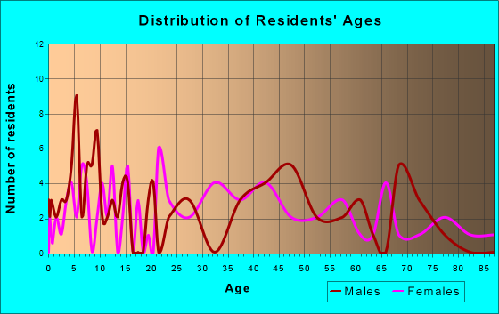 Pittman Center, Tennessee Age and Sex of Residents