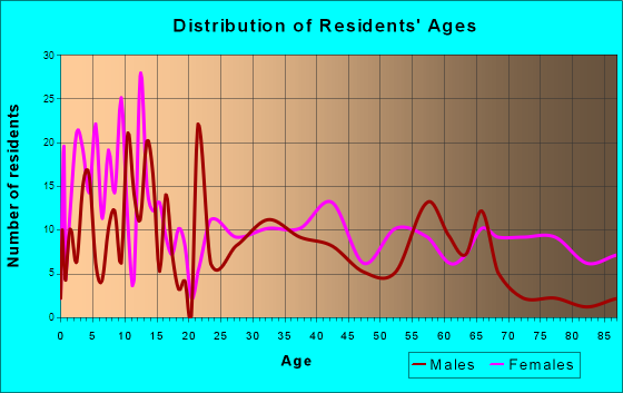 Bangs, Texas Age and Sex of Residents