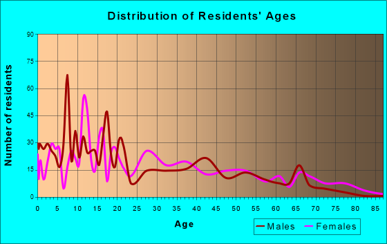 Bloomington, Texas Age and Sex of Residents