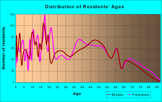 Bridge City, Texas Age and Sex of Residents