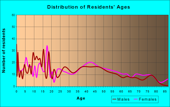 Canadian, Texas Age and Sex of Residents