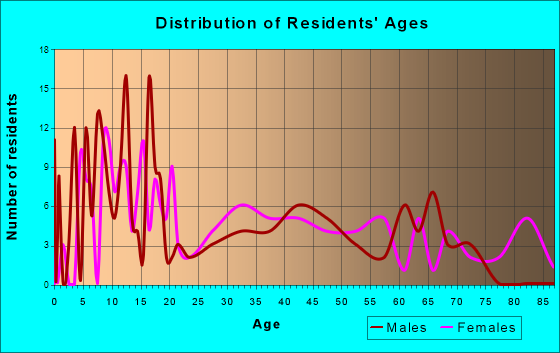 Chillicothe, Texas Age and Sex of Residents