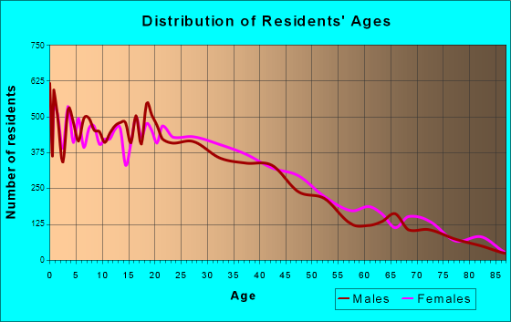 Edinburg, Texas Age and Sex of Residents