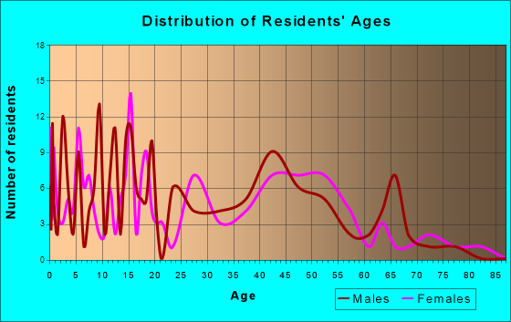 Iowa Colony, Texas Age and Sex of Residents
