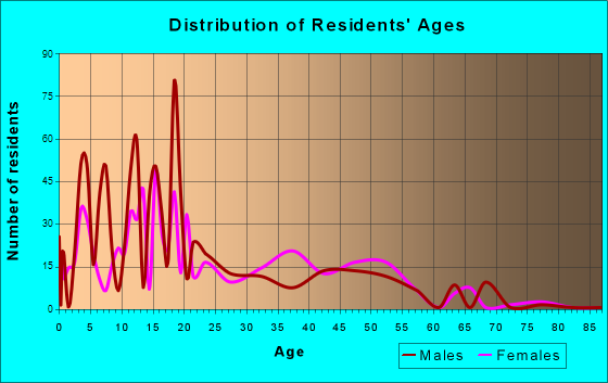 Las Lomas, Texas Age and Sex of Residents