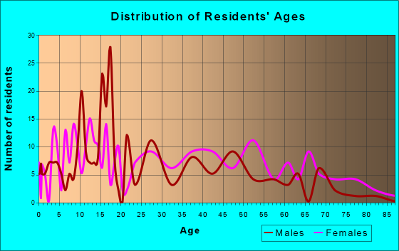 Lexington, Texas Age and Sex of Residents