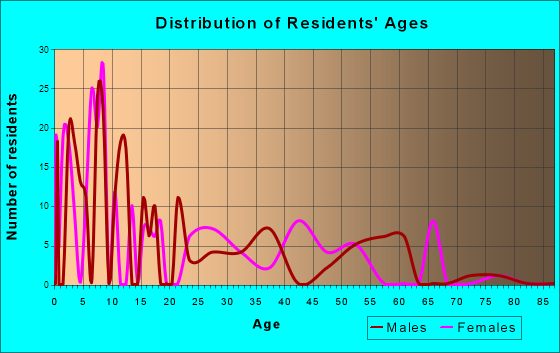 Los Villareales, Texas Age and Sex of Residents