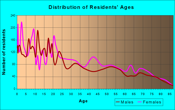 Mercedes, Texas Age and Sex of Residents