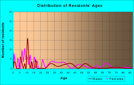 North Pearsall, Texas Age and Sex of Residents