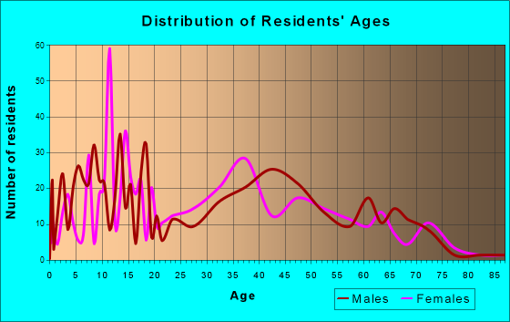 Pecan Acres, Texas Age and Sex of Residents