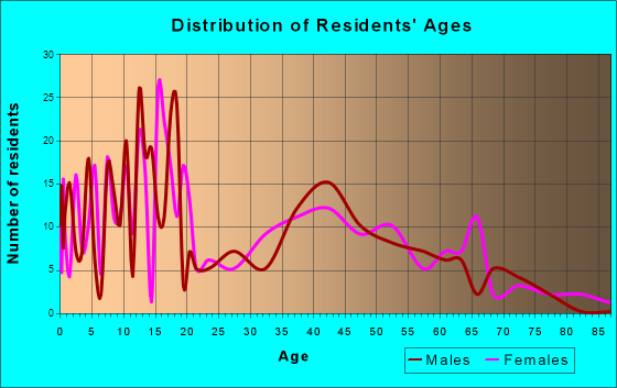 Plains, Texas Age and Sex of Residents