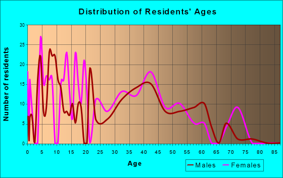 Porter Heights, Texas Age and Sex of Residents