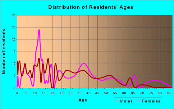 Rice, Texas Age and Sex of Residents