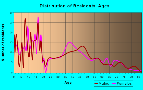 Sundown, Texas Age and Sex of Residents