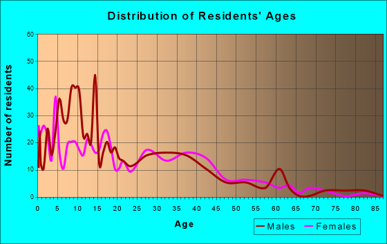 Vinton, Texas Age and Sex of Residents