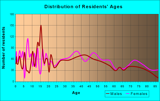 Bennington, Vermont Age and Sex of Residents