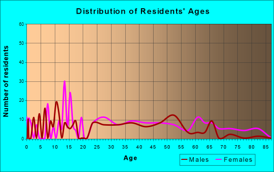 Atkins, Virginia Age and Sex of Residents