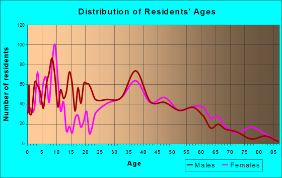 Bellwood, Virginia Age and Sex of Residents