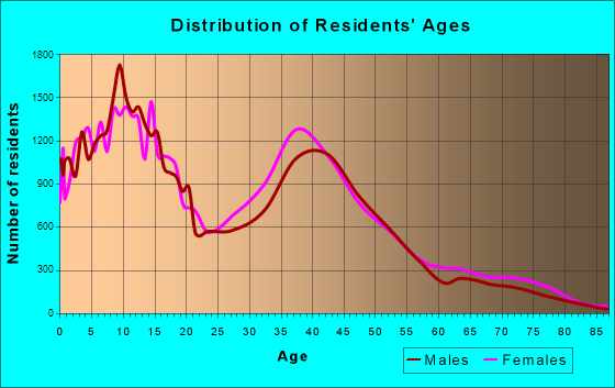 Palmdale, California Age and Sex of Residents