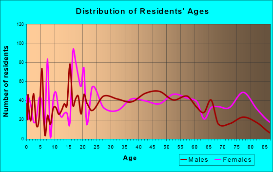 Marion, Virginia Age and Sex of Residents