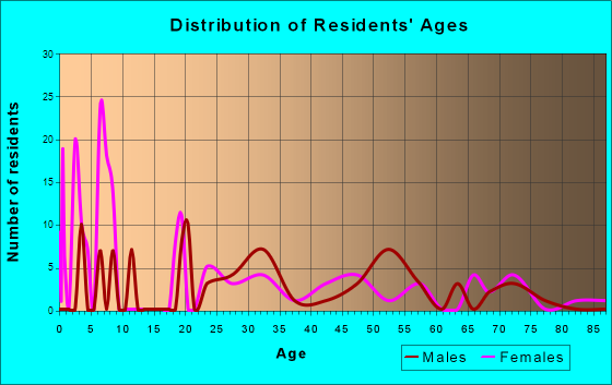 Max Meadows, Virginia Age and Sex of Residents