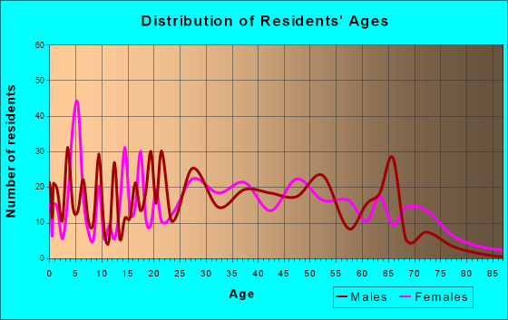Raven, Virginia Age and Sex of Residents