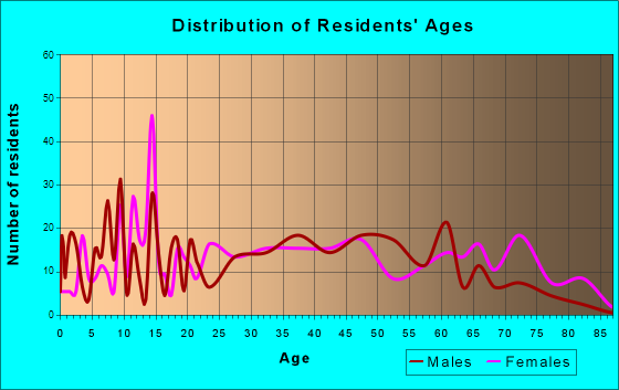 Saltville, Virginia Age and Sex of Residents