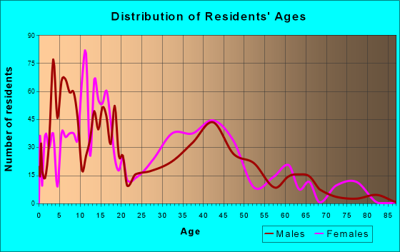 Spotsylvania Courthouse, Virginia Age and Sex of Residents
