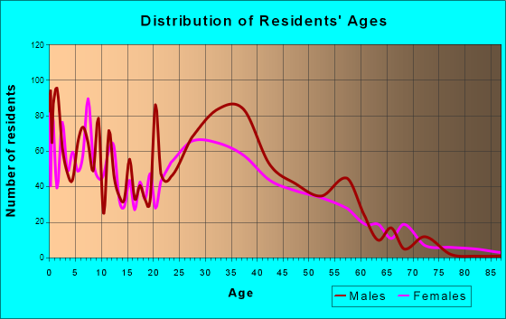 Yorkshire, Virginia Age and Sex of Residents