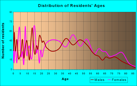 Hurricane, West Virginia Age and Sex of Residents