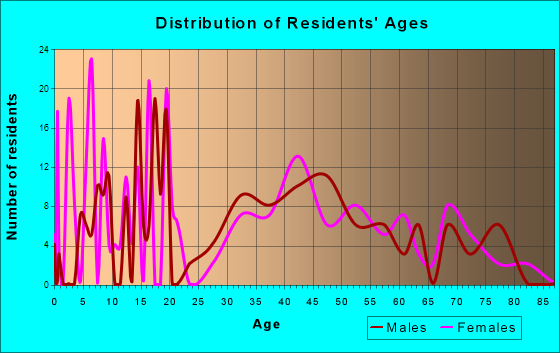 Piney View, West Virginia Age and Sex of Residents