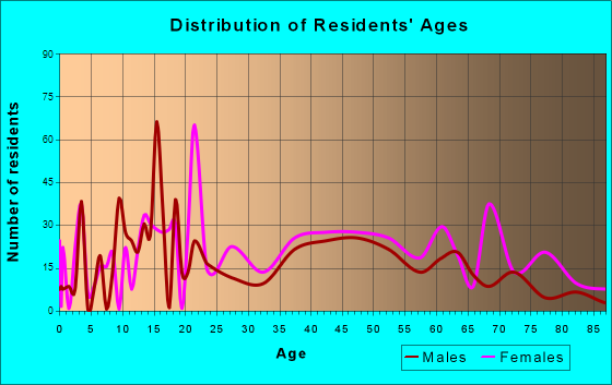 Summersville, West Virginia Age and Sex of Residents