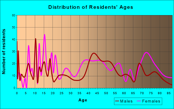 Welch, West Virginia Age and Sex of Residents