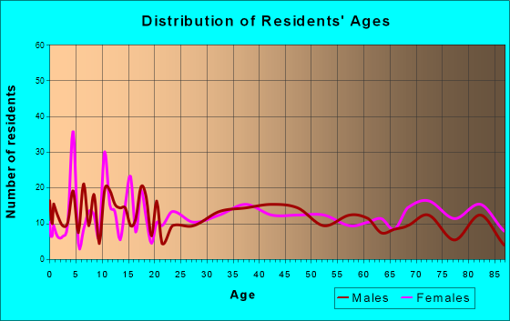 Chetek, Wisconsin Age and Sex of Residents
