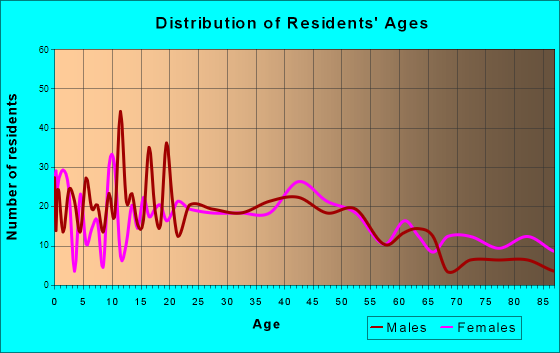Ellsworth, Wisconsin Age and Sex of Residents