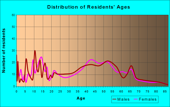 Tainter Lake, Wisconsin Age and Sex of Residents