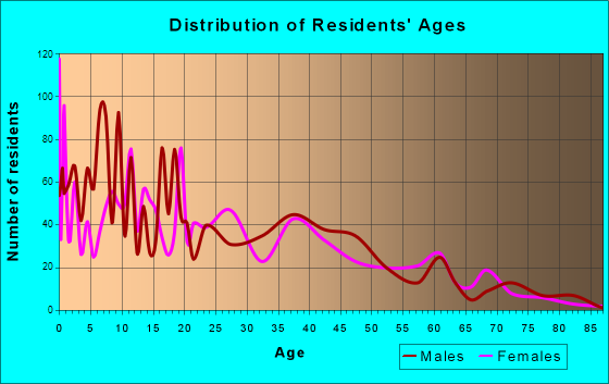 Shackelford, California Age and Sex of Residents