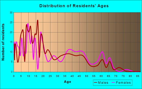 Ethete, Wyoming Age and Sex of Residents
