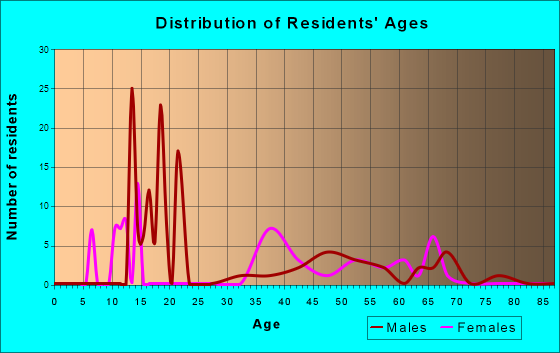 Downieville-Lawson-Dumont, Colorado Age and Sex of Residents